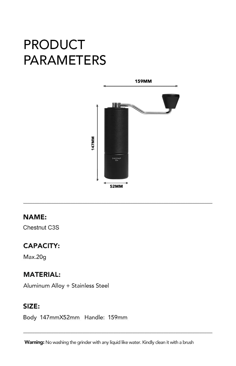 TIMEMORE CHESTNUT C3s Manual Coffee Grinder