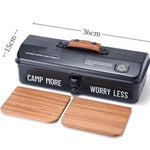 Camping Metal Storage Box Black