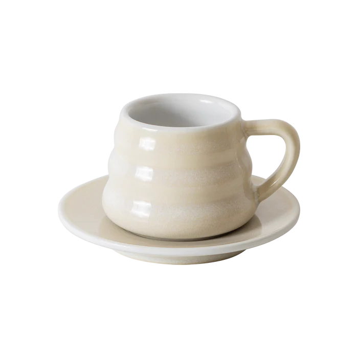 LOVERAMICS Bond 110ml Ibrik Coffee Cup and Saucer (Ivory)