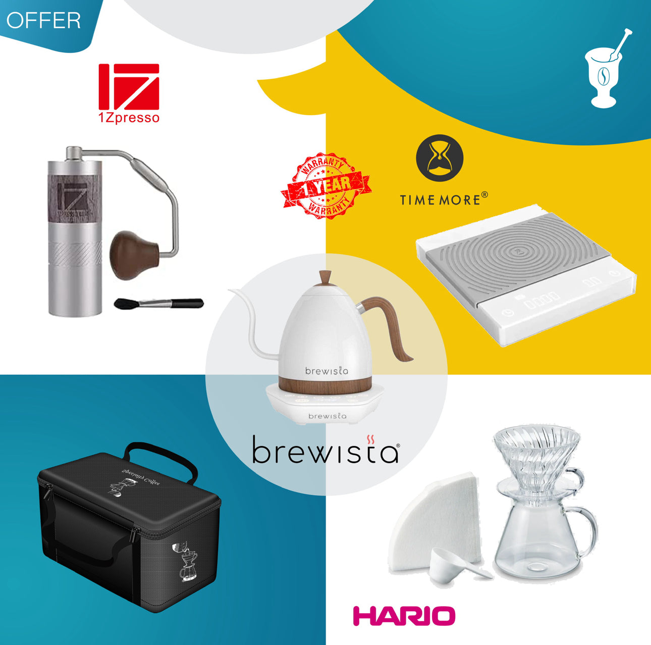 Hario V60 kit عدة مع غلاية كهربائية وشنطة