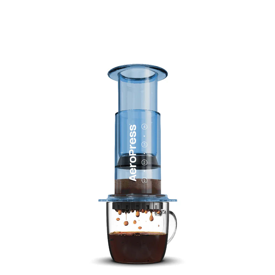 AeroPress Clear Coffee Maker, Blue