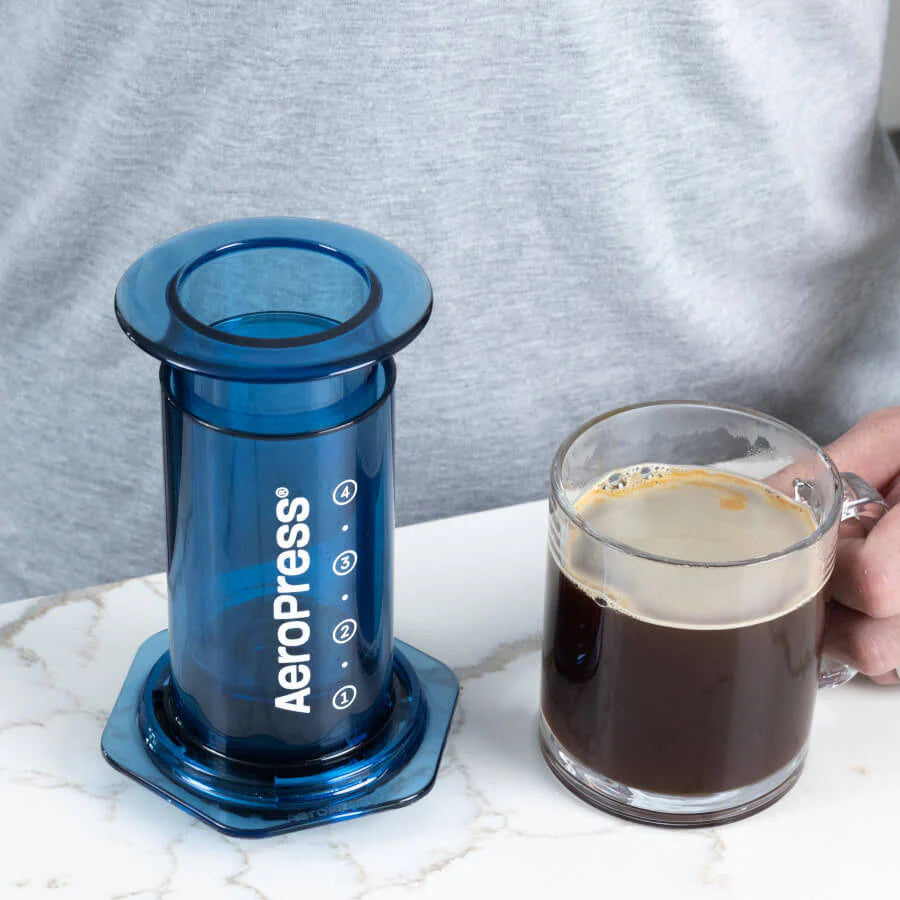 AeroPress Clear Coffee Maker, Blue