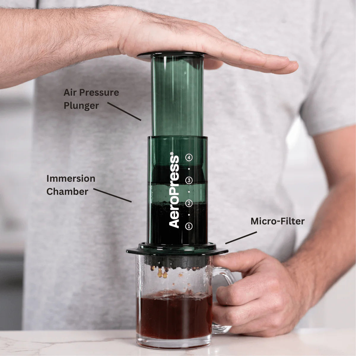 AeroPress Coffee Maker - Clear Green