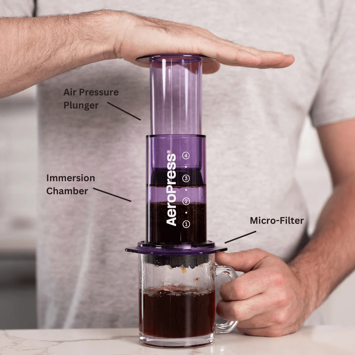 AeroPress Coffee Maker - Clear purple