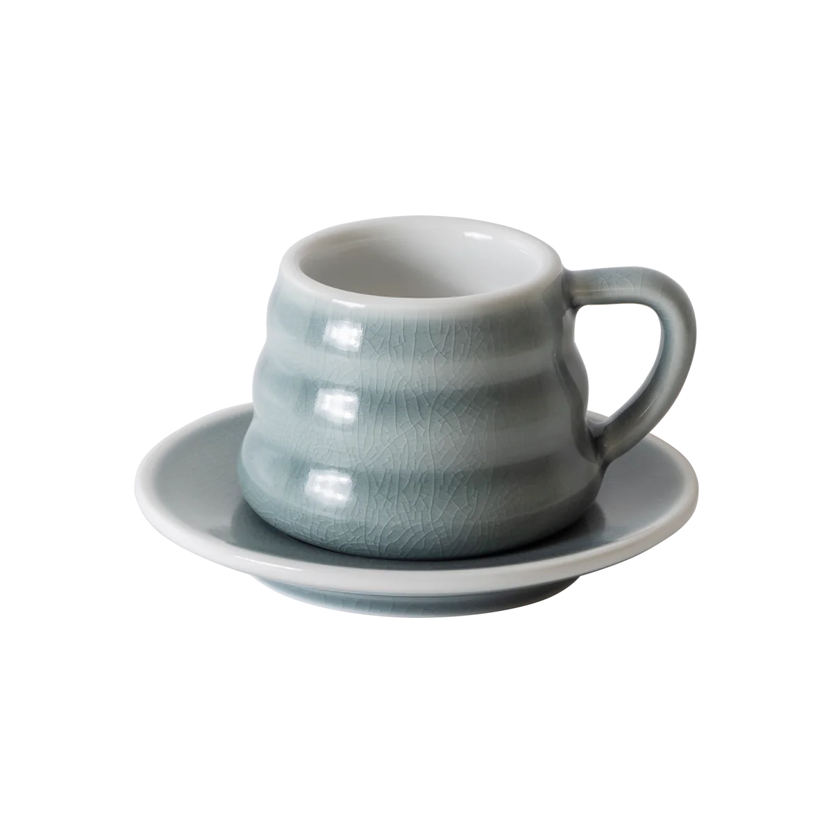 LOVERAMICS Bond 110ml Ibrik Coffee Cup and Saucer (charcoal)