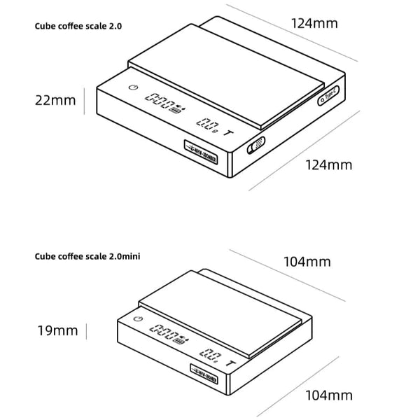 MHW-3BOMBER - Cube Coffee Scale 2.0 BLACK