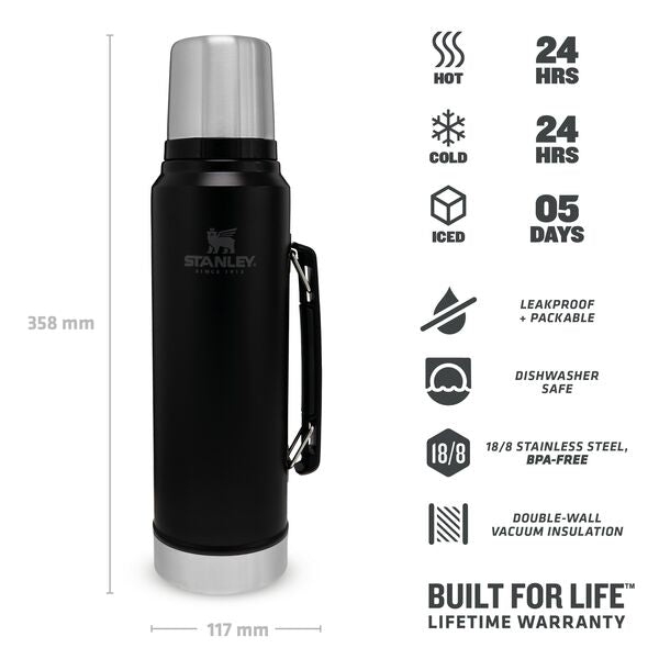 STANLEY CLASSIC LEGENDARY BOTTLE 1L BLACK