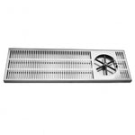 Krome- 20″x 7″ Side Spray Glass Rinser Drip Tray – Brushed Stainless – With Drain