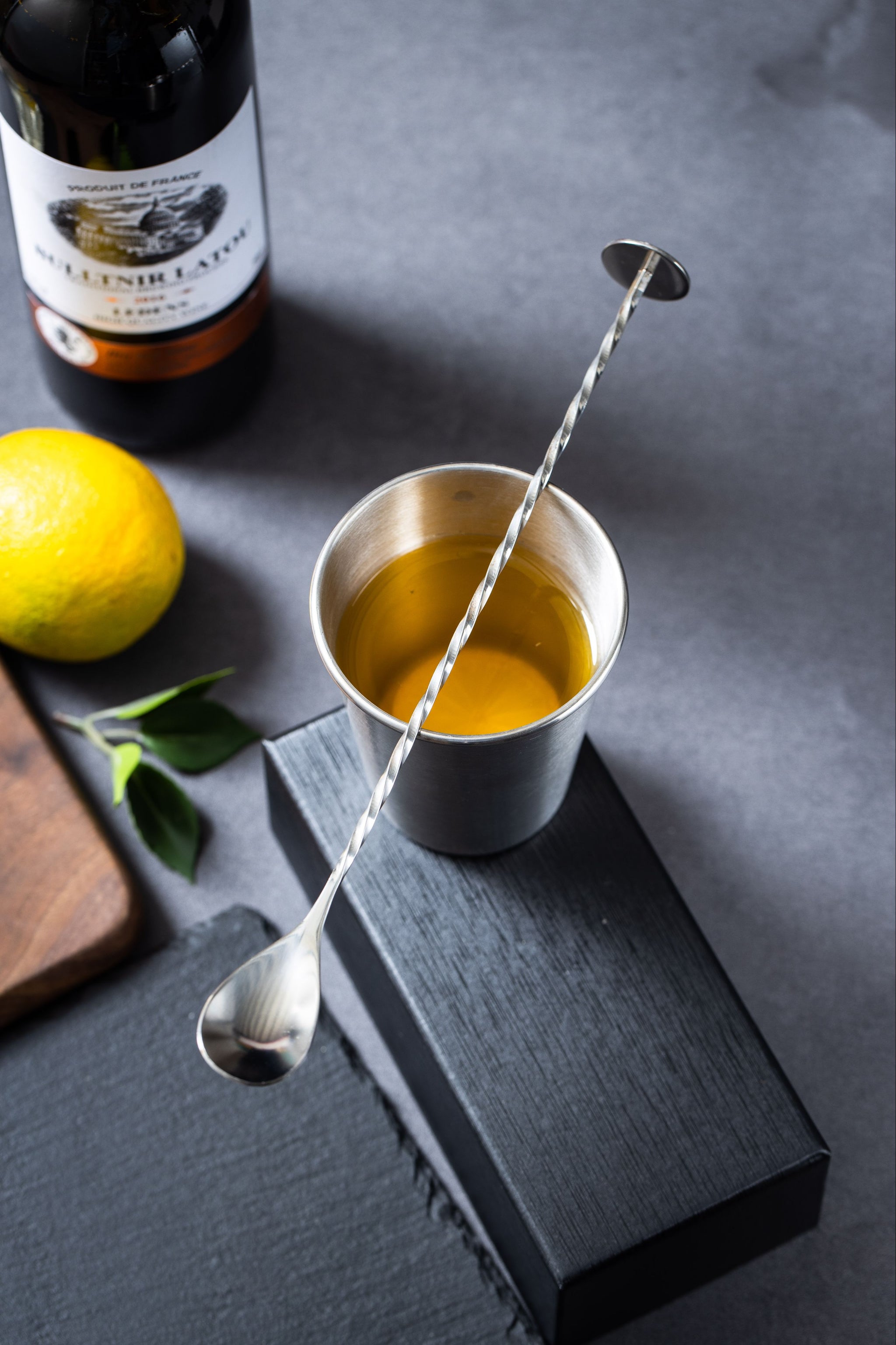 stainless steel cocktail spoon