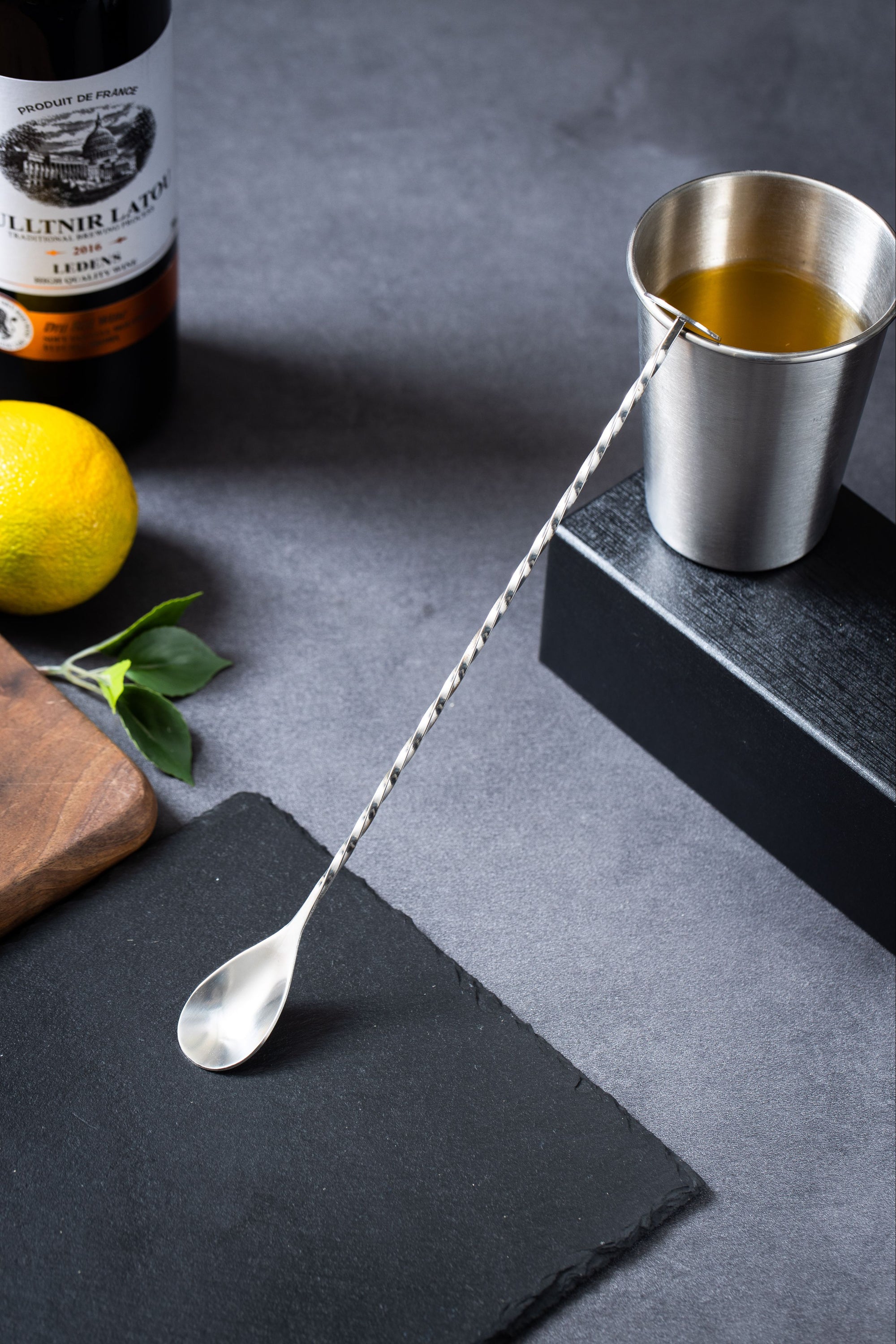 stainless steel cocktail spoon