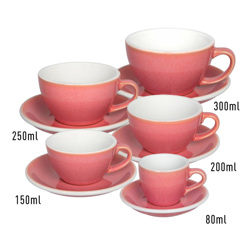 EGG SET OF  200ML CAPPUCCINO CUP & SAUCER (POTTERS COLOURS)