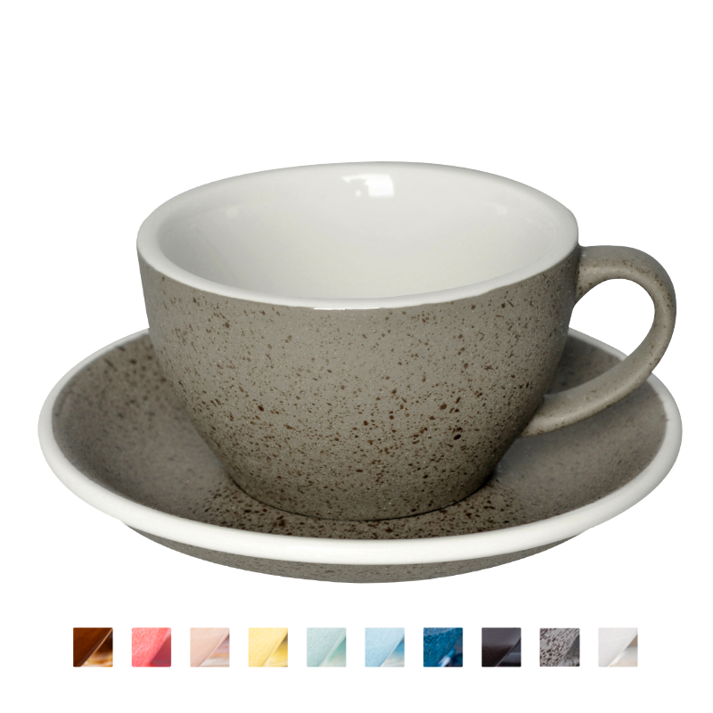 EGG SET OF  250ML CAPPUCCINO CUP & SAUCER (POTTERS COLOURS)