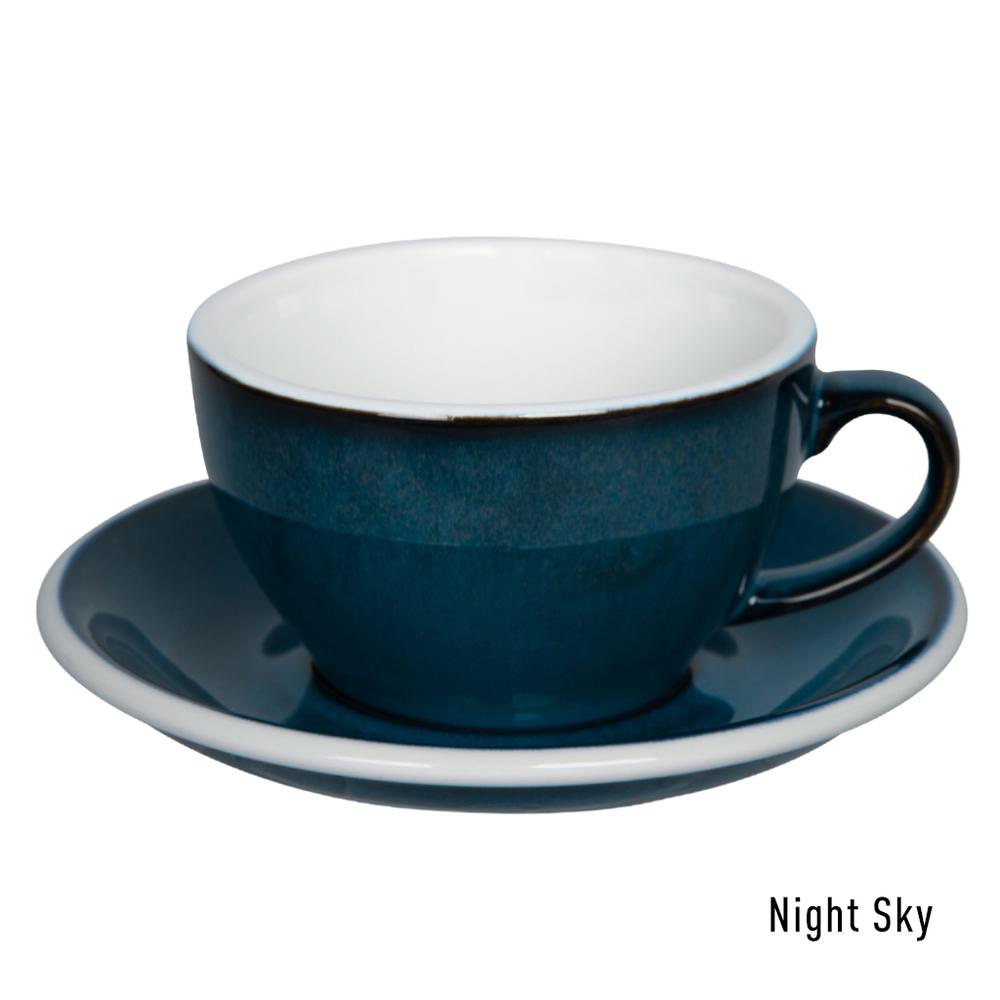 EGG SET OF  250ML CAPPUCCINO CUP & SAUCER (POTTERS COLOURS)