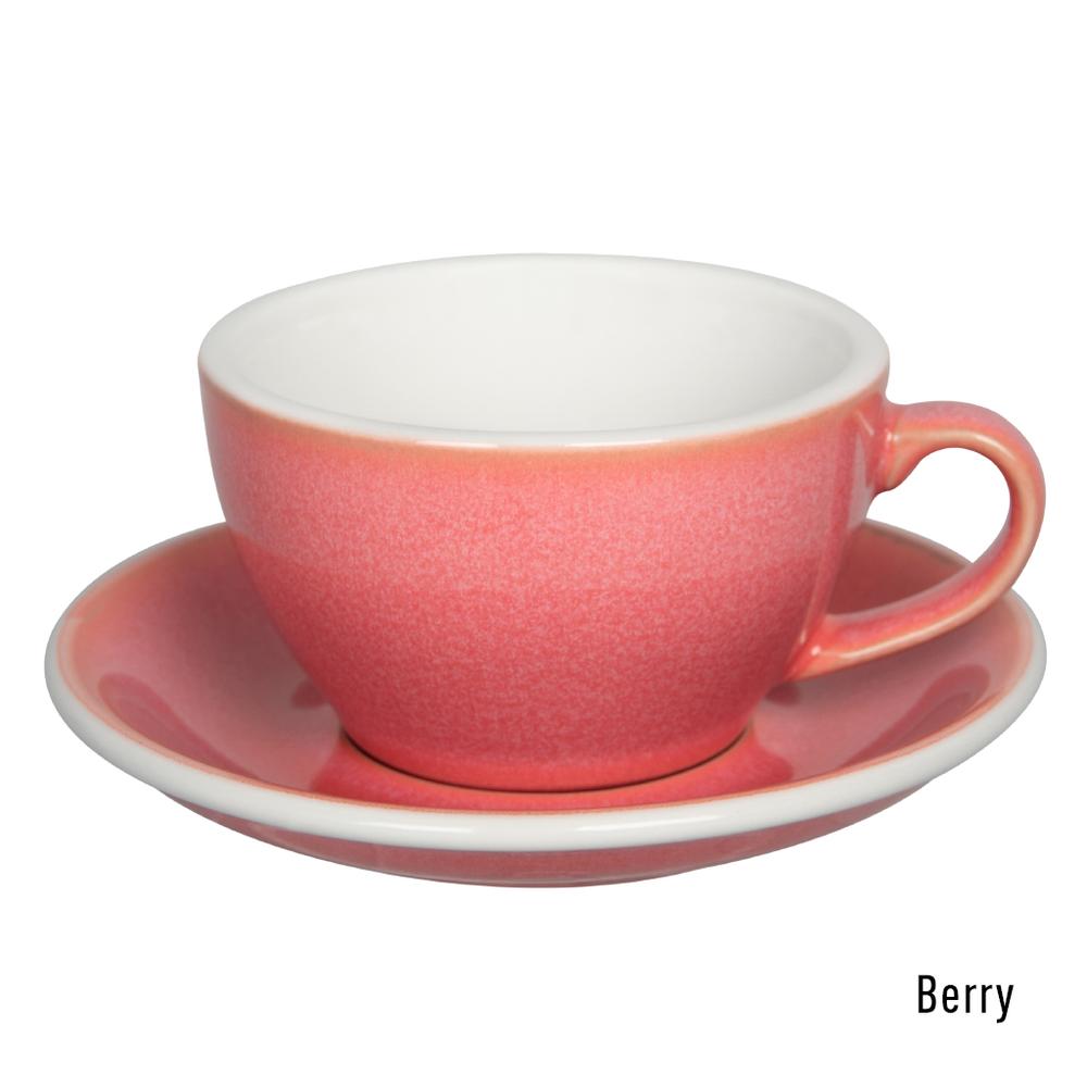 EGG SET OF  250ML CAPPUCCINO CUP & SAUCER (POTTERS COLOURS)