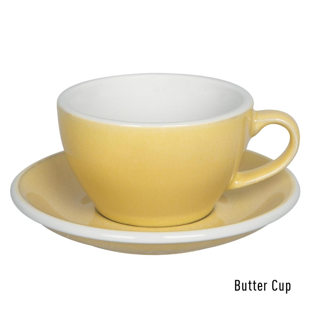 EGG SET OF  250ML CAPPUCCINO CUP & SAUCER (POTTERS COLOURS)