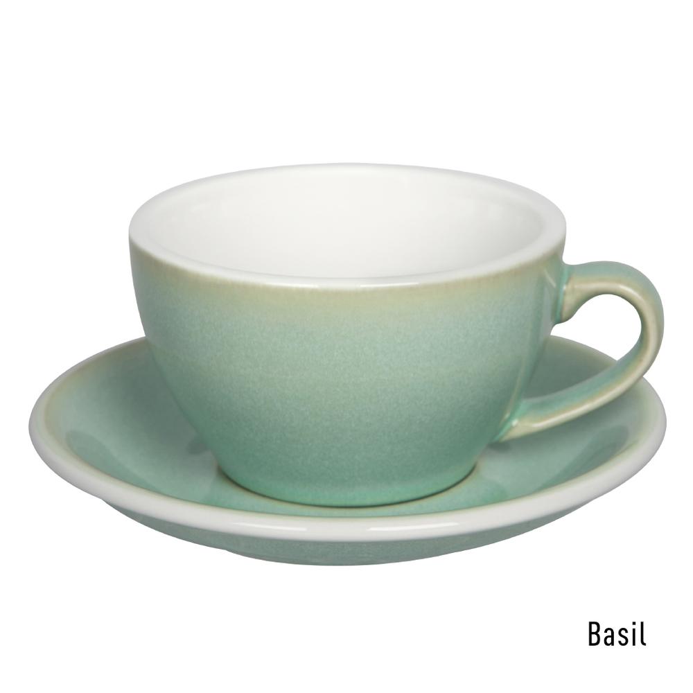 EGG SET OF  250ML CAPPUCCINO CUP & SAUCER (POTTERS COLOURS)