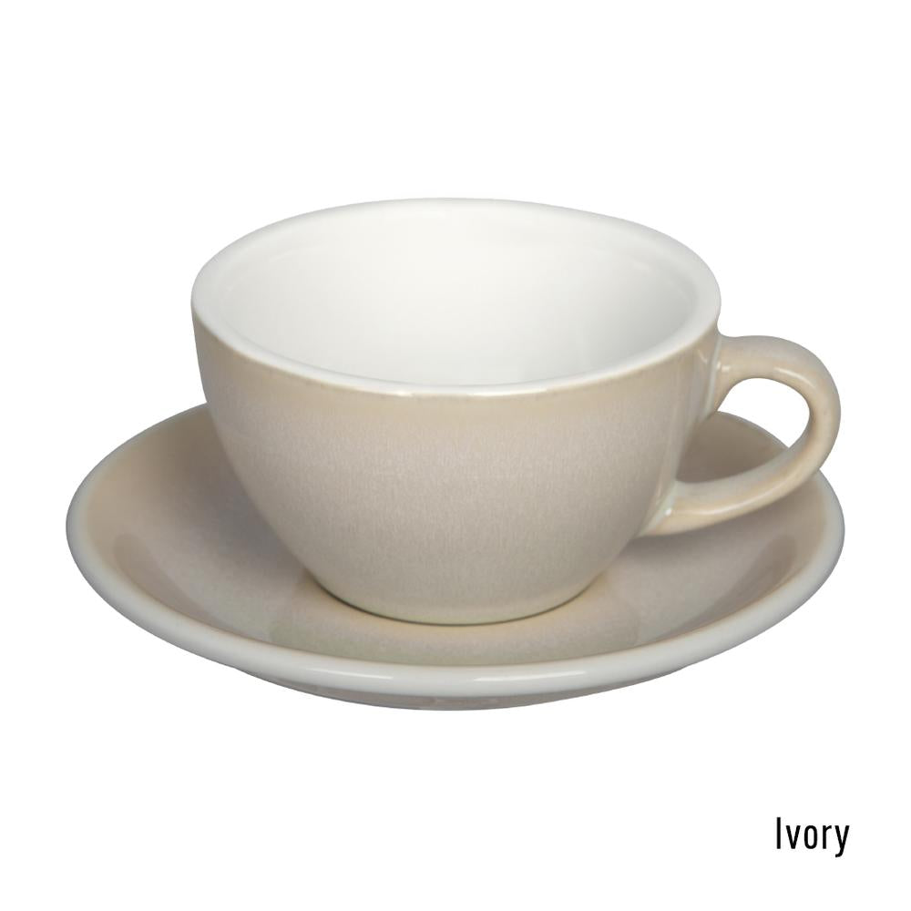 EGG SET OF  200ML CAPPUCCINO CUP & SAUCER (POTTERS COLOURS)