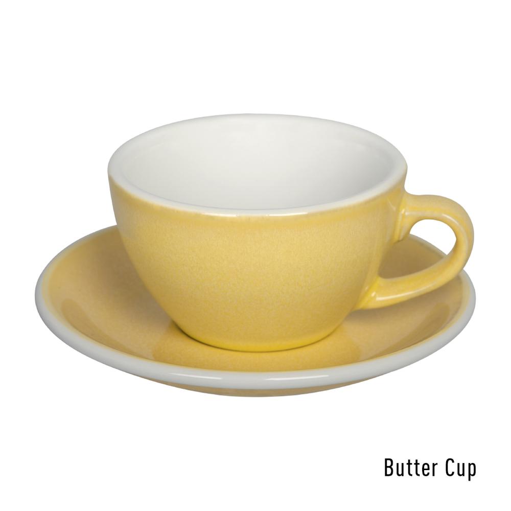 EGG SET OF  200ML CAPPUCCINO CUP & SAUCER (POTTERS COLOURS)