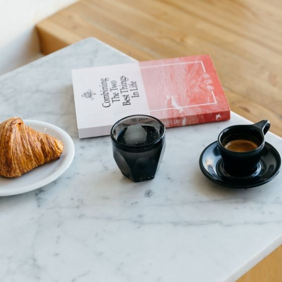 LINO Espresso cup and saucer black