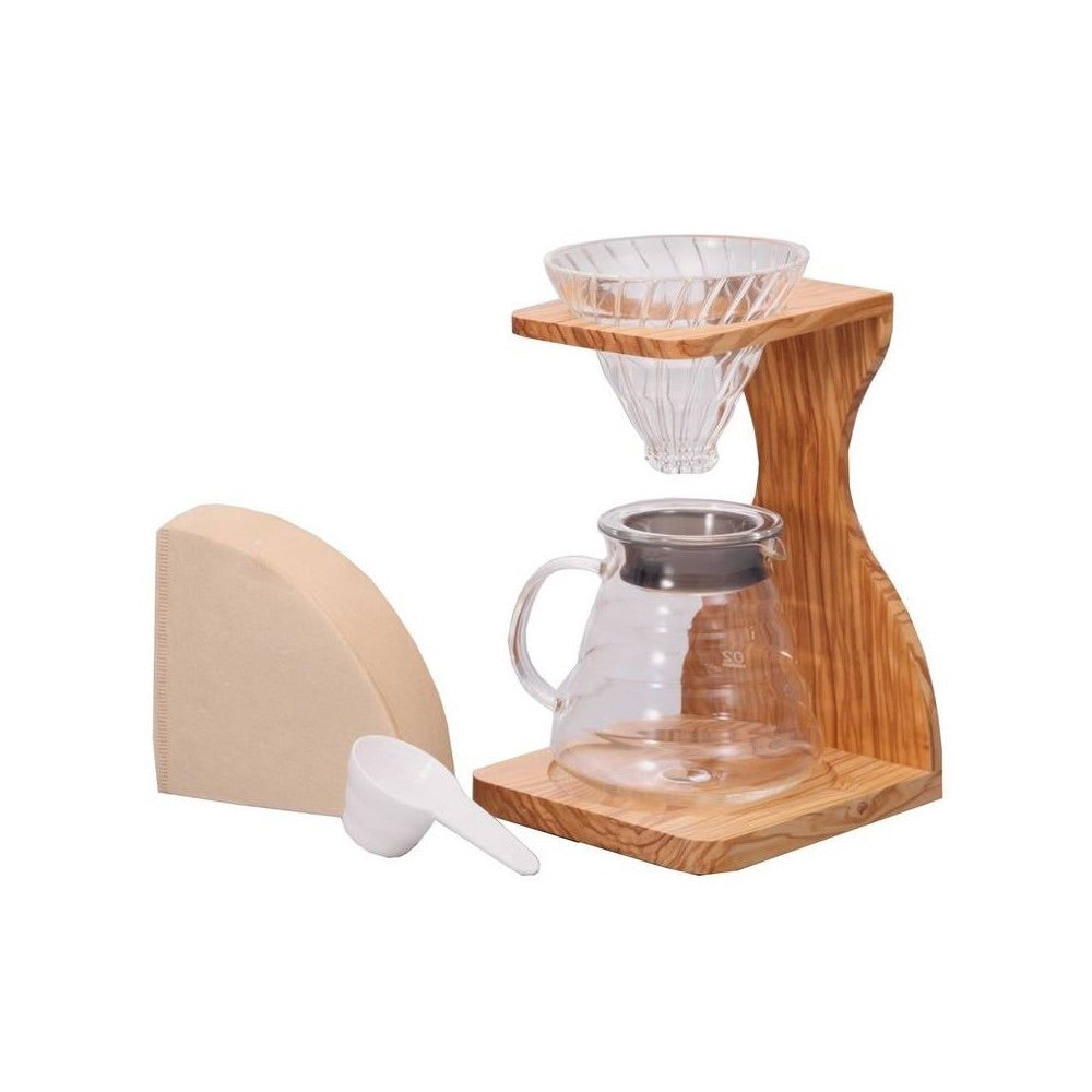 HARIO V60 Olive Wood Stand Set