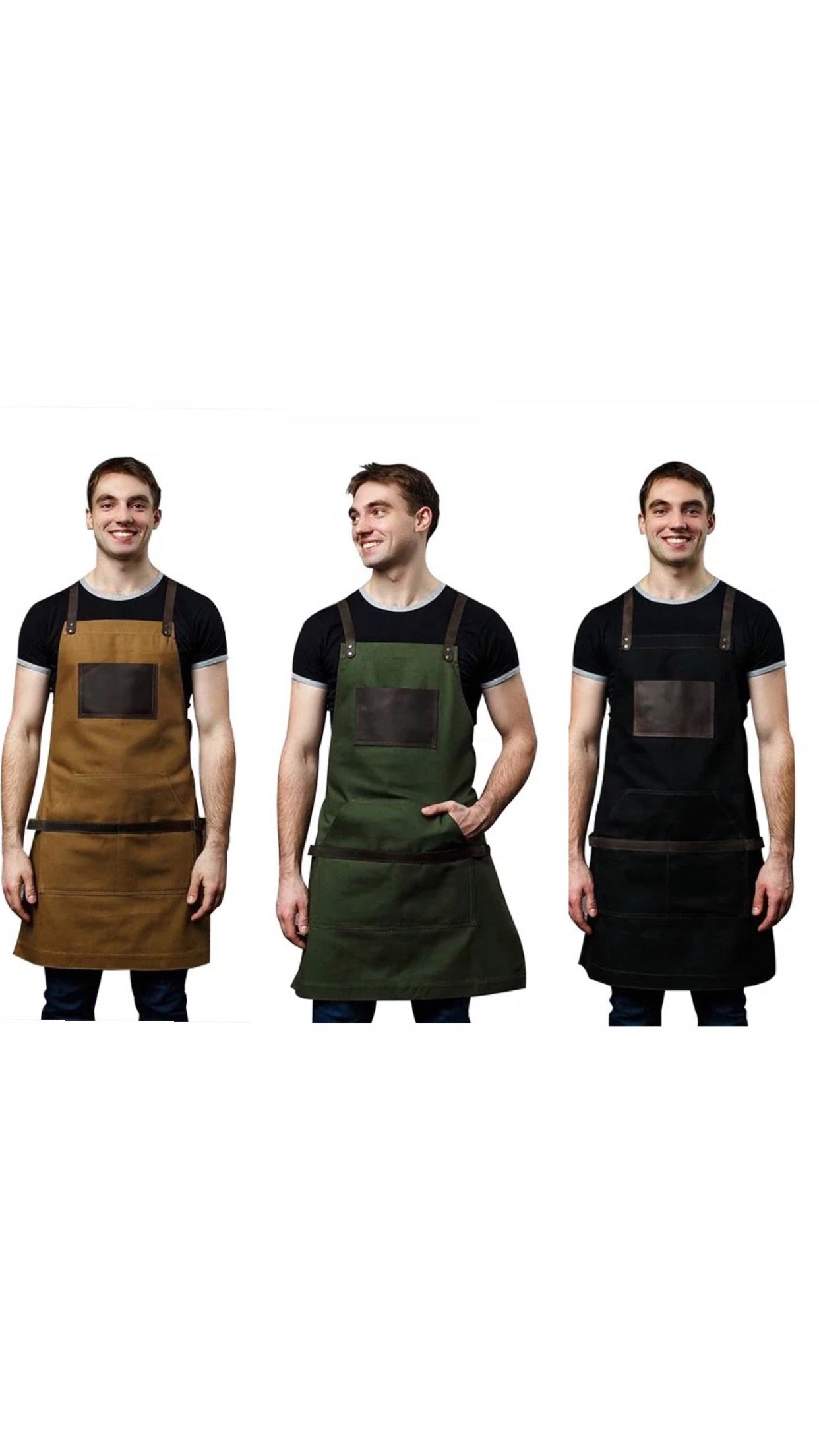 Barista apron 3 colors cotton