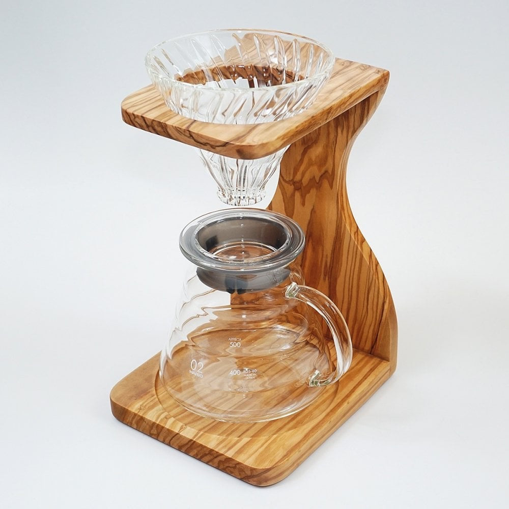 HARIO V60 Olive Wood Stand Set